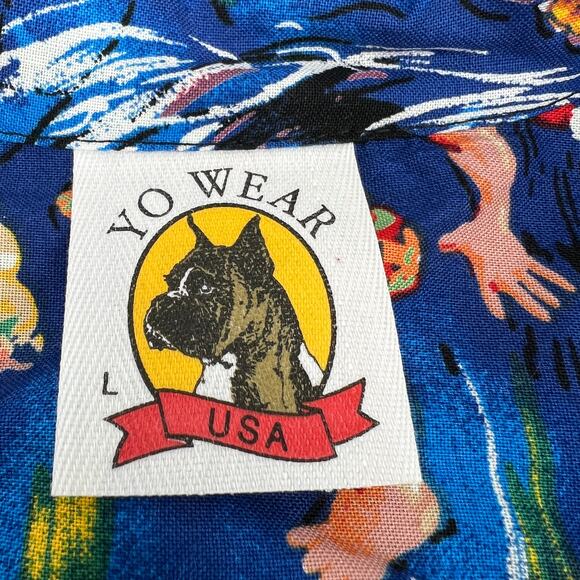 Vintage Mens Max Boxxer Yo Wear 100% Cotton Santa Claus Hawaiian Shirt Size L - Picture 6 of 11